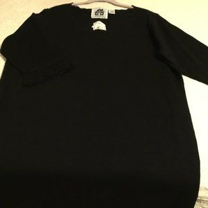 Storybook Knits Scalloped Neck Black Knit Dress (WOMEN'S PLUS SIZE)